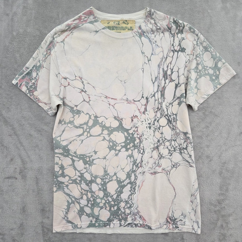 Christin Ripley Turkish Ebru Marbling T Shirt Size M Cotton Tie Dye AOP USA Made